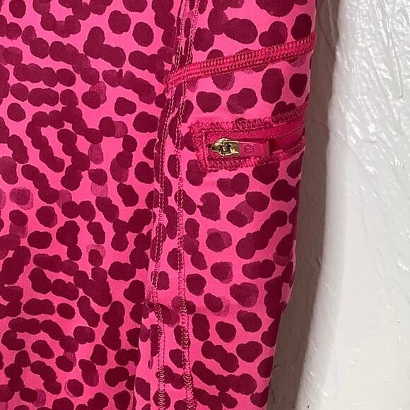 Lululemon Run Top Speed Crop Ace Spot Jewelled Magenta Leggings SZ 8 EUC - Picture 4 of 10
